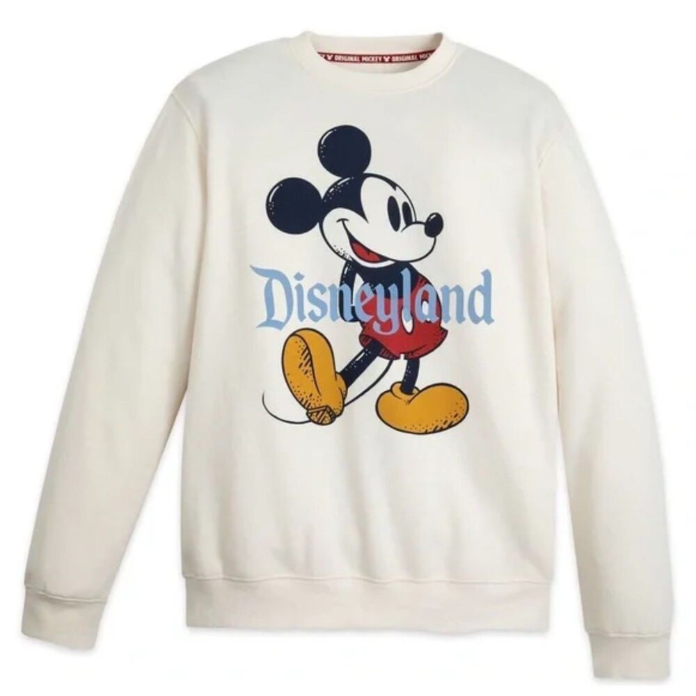 Disneyland Mickey Mouse Cream Sweatshirt XS Oversized Fit